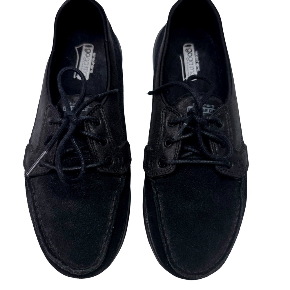 Skechers On-the-GO Sneaker Shoe Womens 9 All Black Suede Comfort Work Factory